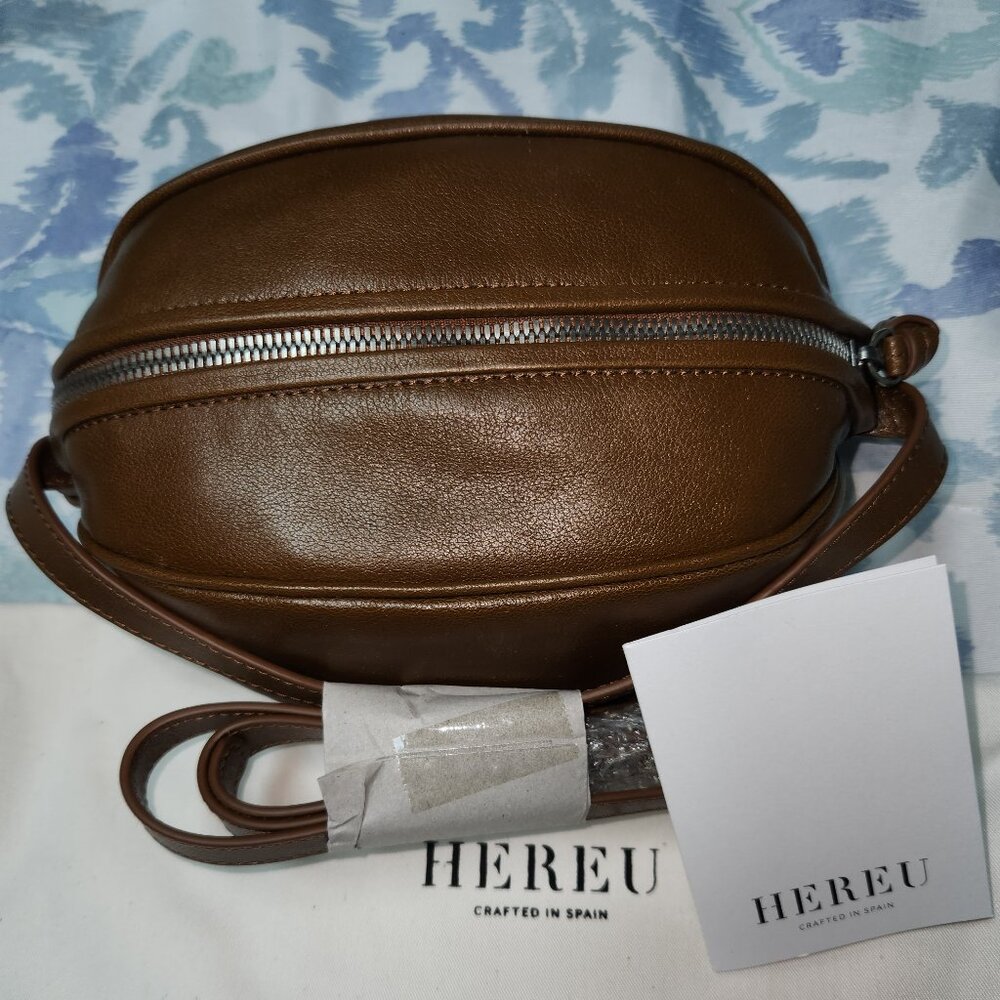 Hereu Brown Leather Unisex Boya Bag NWt
